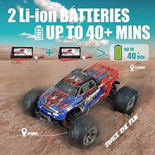 UNO1RC 1:16 Scale 40+KPH All Terrain RC Car,4WD Waterproof High Speed Electric Toy Off Road RC Monster Truck Vehicle Crawler with 2 Rechargeable Batteries for Boys Kids and Adults(Red)