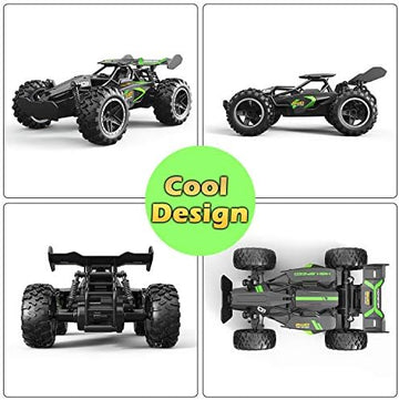 UNO1RC Remote Control RC Cars, 1:18 2WD Monster RC Truck High Speed Racing Car, Easter Basket Stuffers Toy Cars for Boys and Girls Gifts for Kids(Black Green)