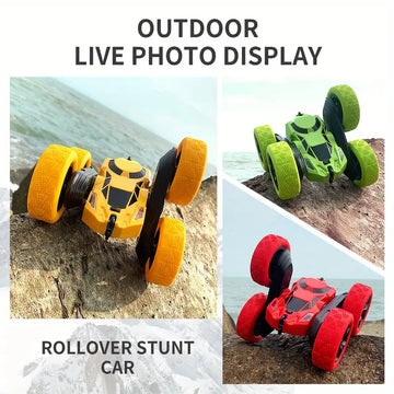 Remote Control Toy Car Double-sided Stunt Car RC Dump Truck Children's Remote Control Drift Off-road Vehicle 2.4G Rechargeable Usb