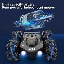 UNO1RC Control Car Toy, Rechargeable Double Sided Driving Stunt RC Car for Boys, Exhaust Spray and Sound Effects RC Cars with LED Lights, 2.4Ghz Indoor/Outdoor All Terrain Electric Cars Gifts for Kids