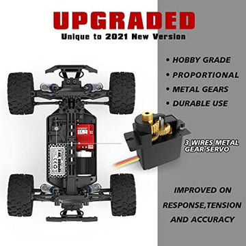 UNO1RC 1:18 Scale RC Monster Truck 18859E 36km/h Speed 4X4 Off Road Remote Control Truck,Waterproof Electric Powered RC Cars All Terrain Toys Vehicles with 2 Batteries,Xmas Gifts for kid and Adults