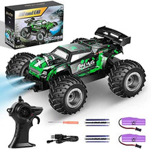 UNO1RC RC Cars,All Terrain Remote Control Car,2WD 2.4 GHz Off Road High Speed 20 Km/h RC Monster Truck Racing Cars with LED Headlight and Two Batteries, Xmas Gifts for Kid and Adults