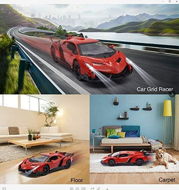 UNO1RC Remote Control Car RC Cars Racing Car 1:18 Licensed Toy RC Car Compatible with Lamborghini Model Vehicle for Boys 6,7,8 Years Old, Red