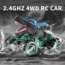 UNO1RC 2.4GHz Remote Control Dinosaur Car Trucks Toys for Kids Boys, RC Dino Car Toys with Light, Sound & Spray, Indoor Outdoor All Terrain Electric RC Car Toys Gifts for 3 4 5 4-7 8-12 Boys Kids