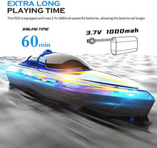 UNO1RC RC Boat with LED Light for Kids and Adults - Remote Control Boat for Pools and Lakes 2.4 GHZ RC Boats with 2 Rechargeable Battery