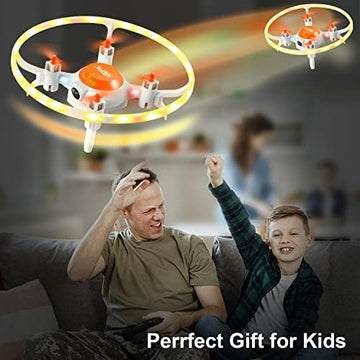 UNO1RC Mini Drone for Kids Beginners,Remote Control TOYS Hobby RC Quadcopter with Yellow&White LED Light,360 Flips, Altitude Hold,Headless Mode,Easy to fly Kids Gifts Toys for Boys and Girls