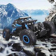 UNO1RC Remote Control Car 2.4Ghz RC Cars 4WD Powerful All Terrains RC Rock Crawler Electric Radio Control Cars Off Road RC Monster Trucks Toys with 2 Batteries for Kids Boys Blue