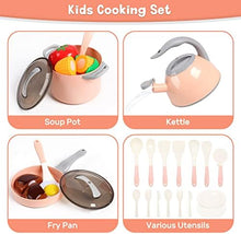 UNO1RC STONE Kids Kitchen Accessories Set, Play Food Sets for Kids Kitchen, Kids Cooking Sets with Play Pots and Pans, Utensils Cookware Toys, Kids Kitchen Playset, Play Kitchen Toy for Girls Boys