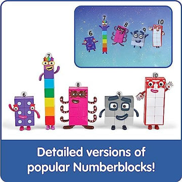 UNO1RC Numberblocks Friends Six to Ten, Toy Figures Collectibles, Small Cartoon Figurines for Kids, Mini Action Figures, Character Figures, Play Figure Playsets, Imaginative Play Toys