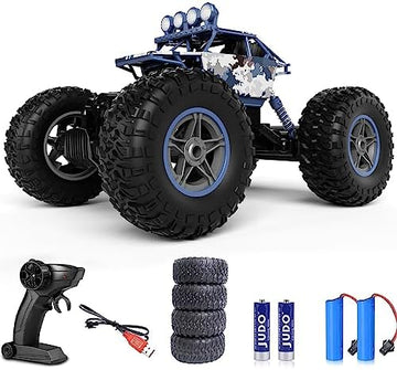 UNO1RC Remote Control Truck for Adults and Kids - 4x4, 4WD Off Road Monster Truck with Metal Shell,Dual Motors,Waterproof Monster RC Truck (Blue)