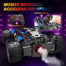 UNO1RC Cars for Boys Age 3-8, Monster Trucks Remote Control Car with Spray, 2.4Ghz Rc Drift Car Toys for 3 4 5 6 Year Old Boys Girls, 1/20 All Terrains Electric Toy Car Gift for 3-8 Year Old Boys Girls