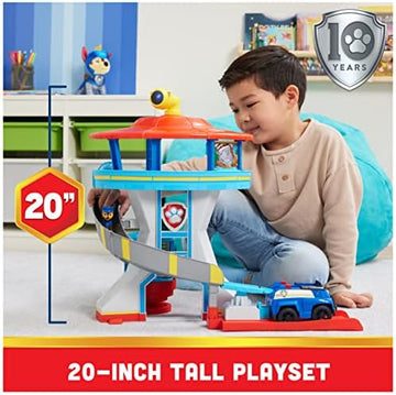 UNO1RC Patrol Lookout Tower Playset with Toy Car Launcher, 2 Chase Action Figures, Chase’s Police Cruiser and Accessories, Kids Toys for Ages 3 and up
