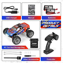 UNO1RC 1:16 Scale 40+KPH All Terrain RC Car,4WD Waterproof High Speed Electric Toy Off Road RC Monster Truck Vehicle Crawler with 2 Rechargeable Batteries for Boys Kids and Adults(Red)