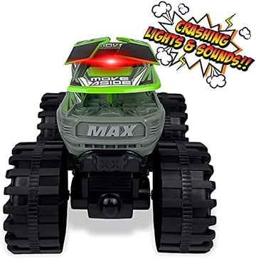 UNO1RC Power Exploding Monster Truck with Explosive Crash Sounds and Lights, Smash It Up Again and Again, Toy Car for Boys and Girls 3 Years and Above [Amazon Exclusive] (Gray)