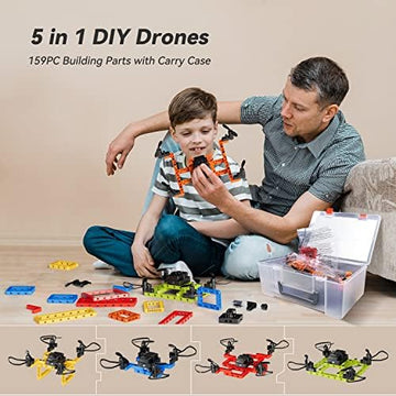 UNO1RC Mini Drone for Kids and Beginners,Creative 5-IN-1 DIY Drone Building Kits for Kids to Build Your Own Drones,5 Different Designs, Altitude Hold, 3D Flips,Easy to Build and Fly,Great Gifts for Boys&Girls to Enjoy Building,Flying and Fixing Fun