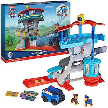 UNO1RC Patrol Lookout Tower Playset with Toy Car Launcher, 2 Chase Action Figures, Chase’s Police Cruiser and Accessories, Kids Toys for Ages 3 and up