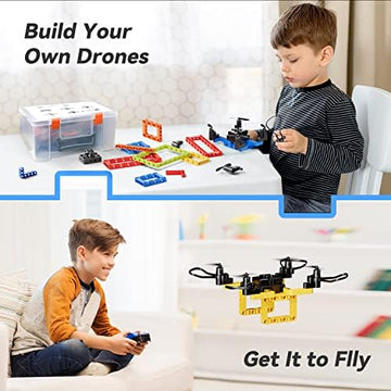 UNO1RC Mini Drone for Kids and Beginners,Creative 5-IN-1 DIY Drone Building Kits for Kids to Build Your Own Drones,5 Different Designs, Altitude Hold, 3D Flips,Easy to Build and Fly,Great Gifts for Boys&Girls to Enjoy Building,Flying and Fixing Fun