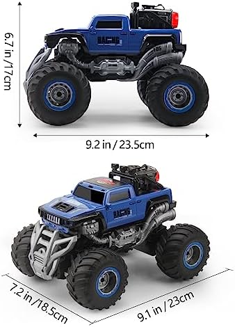 UNO1RC Monster Truck, 1:16 Scale All Terrain Off Road Large Remote Control Car with Spray, RC Cars Toy Gifts for Boys Age 8-12 and Girls 4-7,Adults