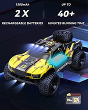 UNO1RC 9201E 1:10 Large Remote Control Truck with Lights, Fast Short Course RC Car, 48 km/h 4x4 Off-Road Hobby Grade Toy Monster Crawler Electric Vehicle with 2 Rechargeable Batteries for Adult Kid Boy