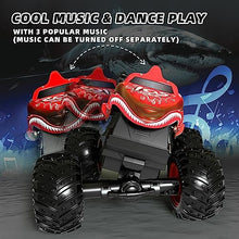 UNO1RC Control Monster Truck for Boys, 1:20 Scale RC Shark Monster Truck Toys with Light & Music, 2.4Ghz Remote Control Car with 360° Spin Walk Upright & Drift, Gifts for 4 5 6 7 8 Year Old Boy Girls