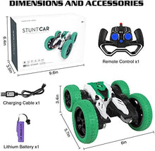 UNO1RC RC Stunt Car, Double-Sided Rotation 360° Flips, 4WD Electric Remote Control Car, Indoor Outdoor Car Toy for Boys Girls 4 5 6 7 8 9 10 11 12+ Year Old Birthday Gifts (Green)