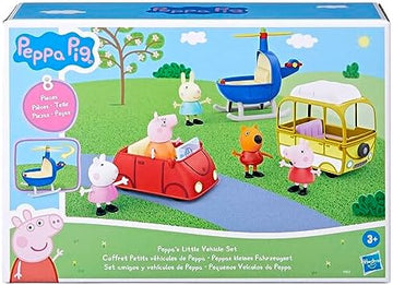 UNO1RC Pig Toys Peppa's Little Vehicle Set, Includes Helicopter, Camper, and Car Toys and 5 Peppa Pig Figures, Preschool Toys for 3 Year Olds and Up (Amazon Exclusive)