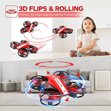 UNO1RC NH330 Mini Drones for Kids Beginners Adults, RC Small Helicopter Quadcopter with Headless Mode, Auto Hovering, Throw to Go, 3D Flip and 2 Batteries, Indoor Flying Toys/Gift for Boys Girls