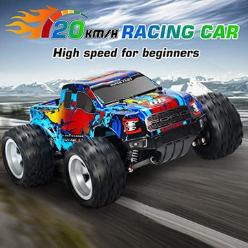 UNO1RC E Ford Raptor F150 Remote Control Car 20km/h Off Road RC Race Car with Rechargeable Battery Headlights High Speed RC Monster Trucks for Boys Girls Kids