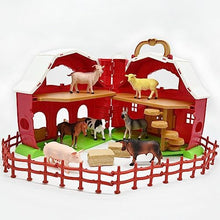 UNO1RC Animals Red Barn Toys, 20PCS Farm Figurines and Fence Playset, Farmer Vehicle Toy Truck Pretend Play Set for 3-10 Years Old Kids Boys Girls Toddlers