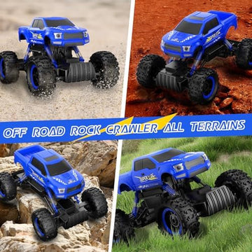 UNO1RC E RC Cars Remote Control Car 1:12 Off Road Monster Truck for Boy Gifts,2.4Ghz All Terrain Hobby Car,4WD Dual Motors LED Headlight Rock Crawler