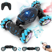 UNO1RC RC Cars Gesture Sensing Stunt Car, Best Gifts for Boys 6-12 Yr, 2.4Ghz Remote Control Car Toys for Boys Age 6 7 8 9 10 11 12, Double Sided Flip 360° Rotate 4WD Off-Road with Spray Lights Music