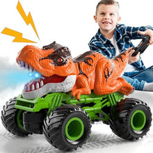 UNO1RC Control Dinosaur Car for Boys Kids, 2.4Ghz RC Dinosaur Truck Toys for Toddlers, Electric Hobby RC Car Toys with Light & Sound Spray Birthday for 3 4 5 6 7 8 Year olds Kids Boys