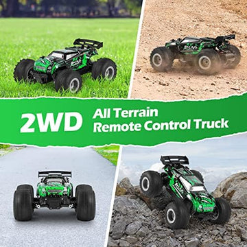 UNO1RC RC Cars,All Terrain Remote Control Car,2WD 2.4 GHz Off Road High Speed 20 Km/h RC Monster Truck Racing Cars with LED Headlight and Two Batteries, Xmas Gifts for Kid and Adults