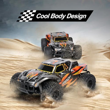 UNO1RC 1:16 Scale Off Road RC Car, 30/km High Speed RC Car with 2 Battery, Remote Control Car with 2.4 GHz Remote Control, Gifts for Kids and Adults, Light Show RC car