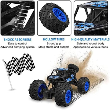 UNO1RC RC Car 1:18 Large Scale, 2.4Ghz All Terrain Waterproof Remote Control Truck with 2 Batteries,4x4 Electric Rapidly Off Road Car for, Remote Control Car for Kids Boys and Adults