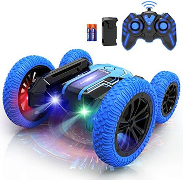 UNO1RC Remote Control Car, RC Stunt Car with LED Controller, 360°Flip Double Sided Stunt Car with Rechargeable Battery, 4WD Off-Road RC Car for Kids, Remote Control Car for Boys 4-7,8-12