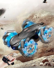 UNO1RC RC Stunt Car, 2.4GHz 4WD Gesture Sensing Remote Control Car with Cool Light and Music, Double-Sided 360° Flips RC Cars for Boys Age 6-12 4-7 8-12 Birthday Gifts Toy Cars(Blue)