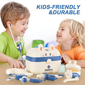 UNO1RC Doctor Kit for Kids - Pretend Play Educational Doctor Toys, Medical Kit with Stethoscope, Doctor Playset for Dentist Doctor, Role Play Toys for 3 4 5 6 7 8 Years Old Girls & Boys Toddler Gifts