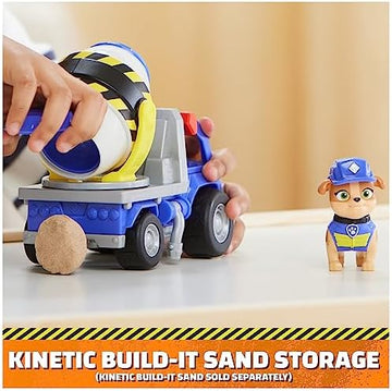 UNO1RC & Crew, Mix’s Cement Mixer Toy Truck with Action Figure and Movable Construction Toys, Kids Toys for Ages 3 and Up