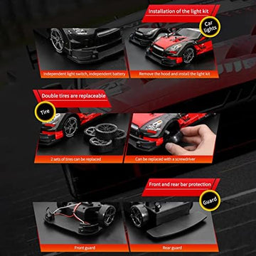 UNO1RC RC Drift Car 1/16 RC Car Remote Control Car 2.4GHz 4WD 30km/h RC Race Car High Speed Kids Gift RTR RC Cars for Boys Waterproof Electric Car Toy Car