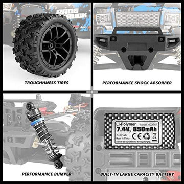 UNO1RC RC Cars 1/18 Scale 4WD Off-Road Monster Trucks with 36+KM/H High Speed, 2.4 GHz Remote-Controlled Electric All Terrain Waterproof Vehicles with Rechargeable Battery for Kids and Adults RTR