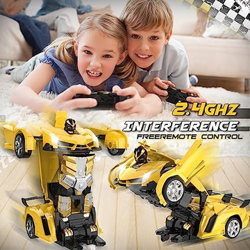 UNO1RC Transform Remote Control Car - RC Cars, One-Button Transforming, 360° Rotation Drifting, 2.4Ghz 1:18 Scale, Gift Kids Aged 4-6 Year Old Boys/Girls