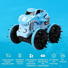 UNO1RC Amphibious Remote Control Car Boys Toys Age 6-8 4WD Monster Trucks All Terrain Waterproof Rc Boat Shark Cars Kids Toys for 7 Year Old Boys Girls Age 8-12 Includes 2 Rechargeable Batteries(S)