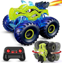 UNO1RC Remote Control Car, 2.4GHz Monster Trucks for Boys Girls with Light, Sound & Spray, Dinosaur Toys Gift for Kids 3 4 5 6 7 8, All Terrain RC Cars for Toddlers with 2 Batteries