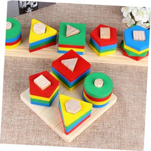 UNO1RC 1 Set Geometric Toys Baby Toy Puzzle Toys Kid Toy Kids playset Babies Toys Baby Educational Toys Baby Building Blocks Toys for Infants Kids Toys Wooden Column Intelligent Child