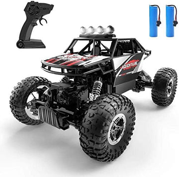 UNO1RC DE45 RC Cars Remote Control Car 1:14 Off Road Monster Truck,Metal Shell 4WD Dual Motors LED Headlight Rock Crawler,2.4Ghz All Terrain Hobby Truck with 2 Batteries for 90 Min Play,Boy Adult Gifts