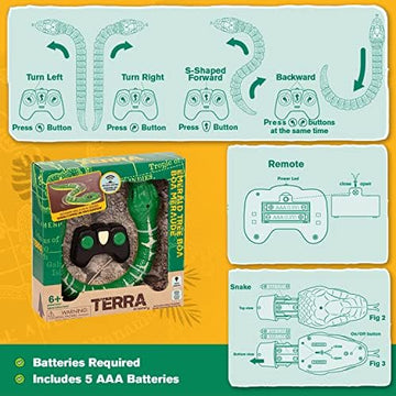 UNO1RC by Battat Remote Control Emerald Tree Boa - Electronic Snake Toy for Kids Ages 6+