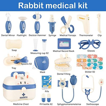 UNO1RC Doctor Kit for Kids - Pretend Play Educational Doctor Toys, Medical Kit with Stethoscope, Doctor Playset for Dentist Doctor, Role Play Toys for 3 4 5 6 7 8 Years Old Girls & Boys Toddler Gifts
