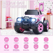 UNO1RC Remote Control Car for Girls, Pink RC Car with Doll and Sticker for Ages 4-10 Years Old Girls, 80 mins with Rechargeable Battery, 1:16 Scale 2.4Ghz, Birthday for Grils,OX11S (Pink)