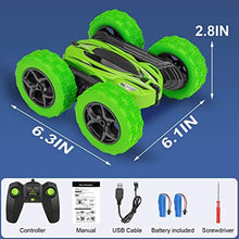 UNO1RC Control Car RC Stunt Car for Kids, 4WD 2.4Ghz Double Sided 360° Rotating RC Car for Boys (Green)